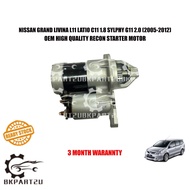 NISSAN GRAND LIVINA L11 LATIO C11 1.8 SYLPHY G11 2.0 (2005-2012) STARTER MOTOR OEM RECON 3 MONTH WAR