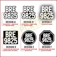 ( PART B ) Sticker Cutting Plates Depan Motor (Number Saiz Blh Adjust)