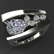 Copper materials Fashion trend personality alternative jewelry Geometric three-dimensional diamond r
