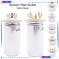 HECCEH 1Pcs Vacuum Tube Socket, DIY PCB Mount Valve Base, Durable Tin-Plated with Aluminum Shield 9P