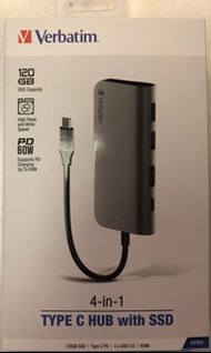 Verbatim 4-in-1 Type C Hub 連 120GB SSD (66446)