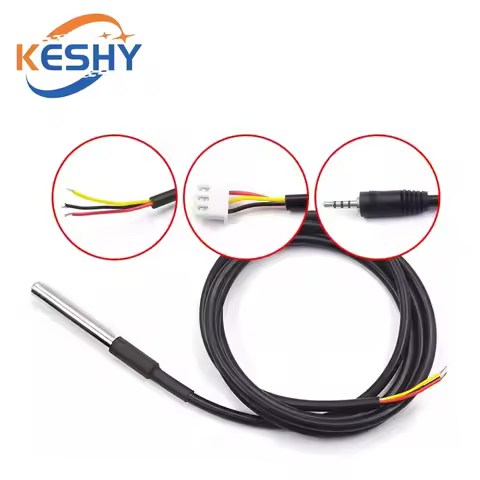 DS18B20 Digital Temperature Sensor Probe Water Temperature Detection Line Stainless Steel Package Wa