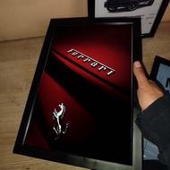 Ferrari Supercar Wall Mounted Desk Photo Frame, Size A4 A5, Photo Frame for Bedroom, Game Room, Desk