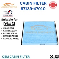 87139-47010 CABIN AIR COND FILTER TOYOTA VIOS, CAMRY, ESTIMA, HARRIER, ALPHARD