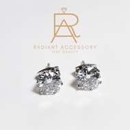 ต่างหูเงินแท้ ฝัง Moissanite Diamond 2 กะรัต