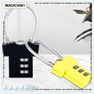 MAGICIAN1 Password Lock, Cupboard Cabinet Locker Padlock Aluminum Alloy Security Lock, Multifunctional 3 Digit Mini Steel Wire Suitcase Luggage Coded Lock