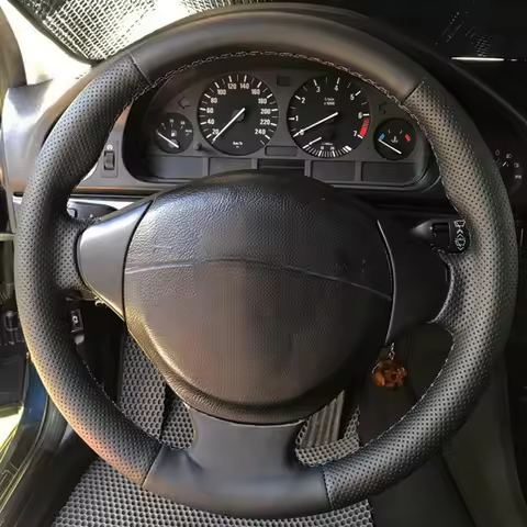 Non-Slip Leather Braid Car Steering Wheel Cover For BMW M Sport E36 1996-2000 E39 1995-2001 Z3 M E36