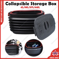 Car Boot Organiser Collapsible Box Storage Box Foldable Container- Black (18L,37L,60L)