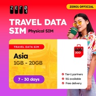 Asia SIM Card 30 days 10GB - 20GB Data | 4G/5G | Zero1 2GO full speed Travel Data SIM