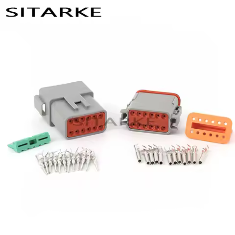 5 Sets 12 Pin Deutsch DT Waterproof Auto Male Female Electrical Connector Plug DT04-12P DT06-12S Wit