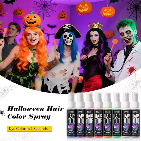 SEVICH 8 Colors Hair Color Dye Spray For Men and Women Halloween One-Time Hair Colour Wax Hair Salo