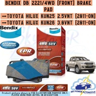 TOYOTA HILUX (KUN25/KUN26) FRONT DISC BRAKE PAD (DB2221/4WD) BENDIX 4WD SUV