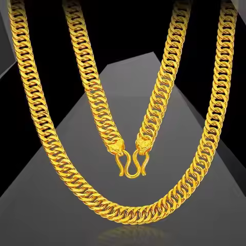 10mm 60cm Dominant Whip Necklace Men's 24K Gold AU999 - Pure gold whip chain, full of aura, perfect