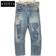 กางเกงยีนส์ผ้าเดนิม Denham RBJ SKIN สีอินดิโก้ ทรงสลิมฟิต ขอบผ้าเซลเวจสีแดง ไซส์ W27L32