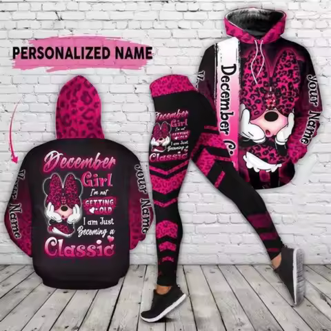 2025 New Disney 3D Hoodies Sports Sweatshirts Sports Yoga Pants Fashion Sports Women Yoga Set