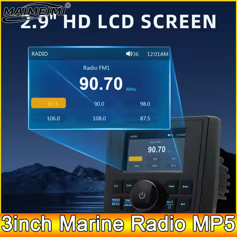 AD ﻿Marine Radio MP5 for ATV UTV SPA RZR Boat Radio Stereo 3inch Display Media Video Player Waterpro