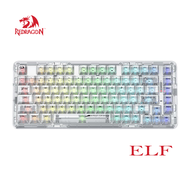 Redragon K649 ELF PRO 78% Wireless Gasket RGB Gaming Keyboard 3-Modes BT 2.4G USB 82 Keys Full-Trans