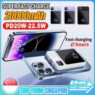 SG (Ready -Made Stock) Magnetic Wireless Power Supply Treasure 20000MAH Fast Charging PD 20W PowerBank For IPhone 15/14/13/12 Samsung