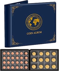 Coin Album for Collectors, 300 Pocket Coins, Folder Album with EVA Sleeves for 20 25 27 30 38 46 mm