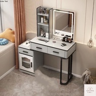 โต๊ะเครื่องแป้ง แต่งหน้ากระจกLED  สไตล์เกาหลี เก็บของได้เยอะT48