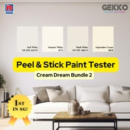 Paint Sample - Cream Dream 2 Bundle - GEKKO Peel And Stick Nippon Paint Tester / Paint Sample