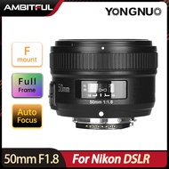 Yongnuo F1.8N YN50mm เลนส์50มม. สำหรับกล้องโฟกัสอัตโนมัติรูรับแสงสำหรับ Nikon DSLR D7200 D5300 D5200