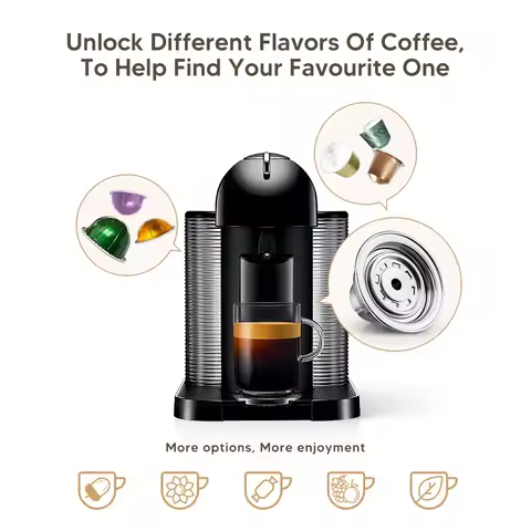 iCafilas Adapter Convert Original Capsules for Krups Nespresso Vertuo PlusXN903 for Delonghi ENV135 