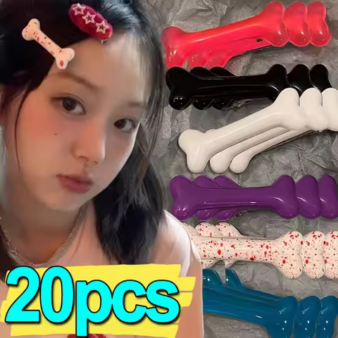 White Bone Hair Clip Cute Y2K Bobby Pins Girl Fashion Dog Bones Hairclips Decoration Hairpins Barret