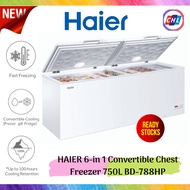 HAIER (Send By Lorry+Ready Stock)  6-in 1 Convertible Chest Freezer 750L BD-788HP