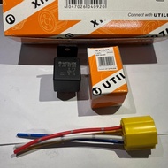 Utilux Relay 5 Legs 24V 40A 87-87 Not a Breaker Relay + Ceramic Relay Socket