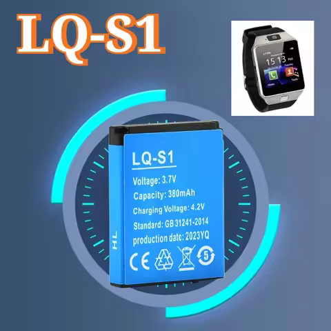 LQ-S1 New Smart Watch Battery 3.7V Lithium Rechargeable Battery 380mAh for Smart Watch QW09 DZ09 W8 