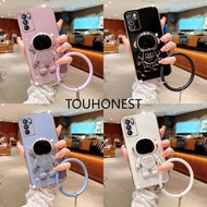 Casing Oppo A16 A16S Case Oppo A53 2020 A32 Case Oppo A33 A54S Case Oppo F5 Youth A16E Case Oppo A16K A36 Case Oppo A76 A96 Case Oppo A7X F9 Pro Case Oppo F5 Plus F7 Silicone Protect 3D New Astronautstand With Ring Phone Case