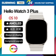 Hello Watch 3 Plus Smart Watch 2.04 Inch 4GB ROM AMOLED Men Smartwatch Wireless Charging Bluetooth Call Local Music Photo Album