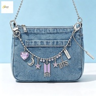 BTS1 Love Microphone Letter Pendant Keychain - Trendy Hip-Hop Metal Necklace