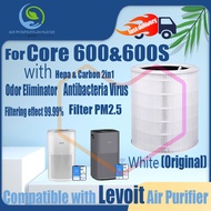 【Original and Authentic】Replacement Compatible with levoit Core 600&amp;600S Filter Air Purifier Accessories True Original HEPA&amp;Active Carbon High-Efficiency H13 Antibacteria Virus