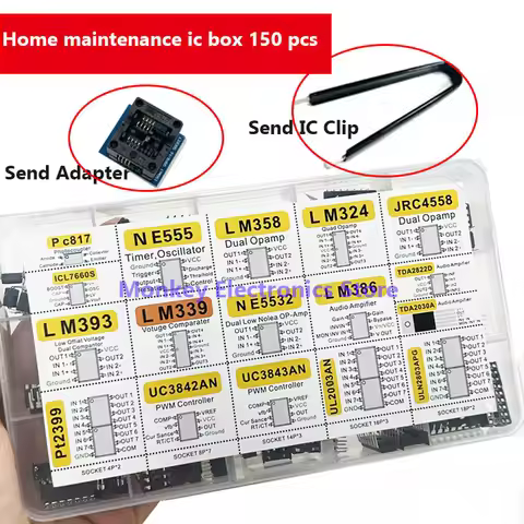 150pcs Integrated Circuits Chips Boxed PC817 ICL7660 NE555 LM358 JRC4558 LM393 LM339 Repair Applianc