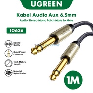 UGREEN Audio Jack Cable 6.5mm to 6.5mm TS Male to Male Stereo Mono - Electric Guitar Aux Cable Keybo