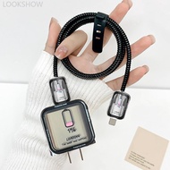 LOOKSHOW Creative Line Cute Case for Phone 15 14 13 Pro Max 18/20W Charger Charging Protector Data W