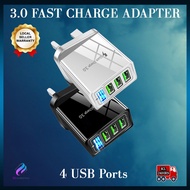 KAP2✅ 4 Ports USB Charger 30W QC 3.0 Quick Charge Adapter USB Hub Wall Charger Adapter USB Plug Char