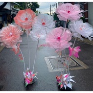 Giant flower tree, chiffon fabric flower, deocor decorative flower tree, giant flower