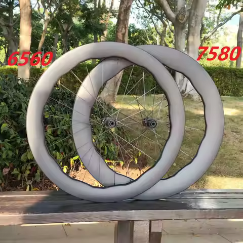 75 80mm Depth Carbon Wheels New Wave Shape 4550 6560 Width 28mm 700C Road TT Bicycle V Disc Tubeless
