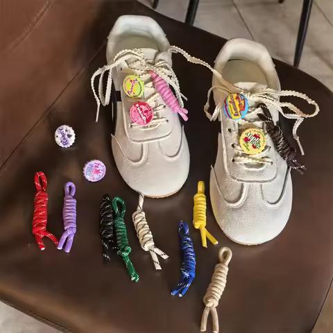 New Miu Series Sports Shoes Shoe Flowers Trendy Shoe Covers Decorative Buckles Woven Colored Rope Ac