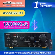 DB Audio by Astron AV-5022BT Professional Stereo Amplifier | 1500W x 2 | Best pair with 12" to 15" S
