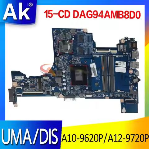 For HP Pavilion 15-CD Laptop Motherboard DAG94AMB8D0 AM972P A12-9720P Notebook Mainboard Full 100% T