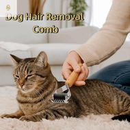 WAY Dog Hair Removal Comb, Stainless Steel Sturdy Dog Shedding Comb, Practical Wooden Handle Profess