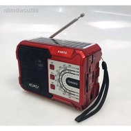 player▨❈◘KUKU Solar Panel  Radio FM/AM/SW 3 Band With Bluetooth Speaker Rechargeable Radio With USB/