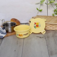 【Disney 迪士尼】不鏽鋼隔熱餐碗/幼兒餐碗400ml-維尼(附小湯匙)