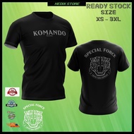 2025 New Fashion KOMANDO 69 T-Shirt | Sand Beret Design | Black Roundneck Unisex Lelaki