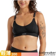 [New Zealand Icebreaker] Women's Merino Wool Back Button Underwear-JN200.Bra.Vest Corset _ Black _ I