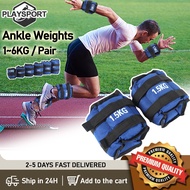 Ankle Weights 1-6KG Adjustable Strength Training Ankle/Wrist weights Running Sport Equipment